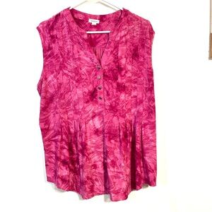 Westport Sleeveless Fuchsia Blouse Shirt Top Women’s Size XL